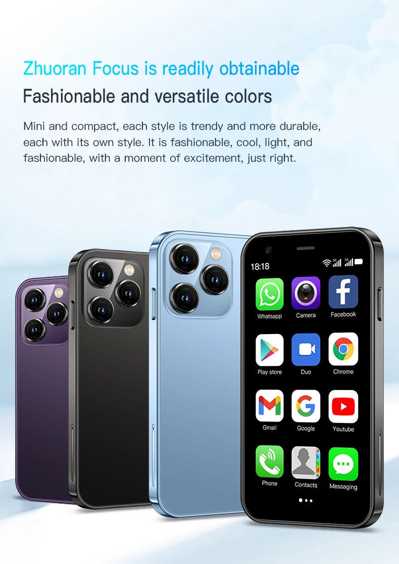 SERVO 15SE Small Smartphone 2 SIM WCDMA Android 8.1 RAM 2GB ROM 16GB GPS WIFI 3.0" Screen Mini Portable Mobile Phone Cheap Price