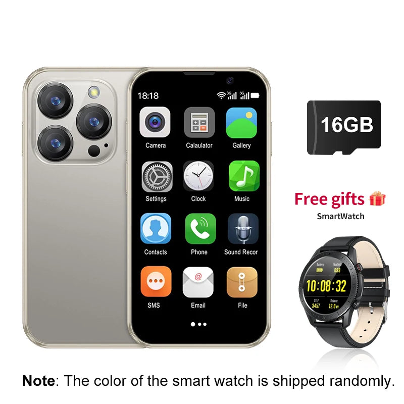 NEW SERVO 16SE Mini 3G Cute Smart Phone Android System 2 SIM Cards 3.0 inch Display Facial Unlock 2GB 16GB Small Card Smartphone