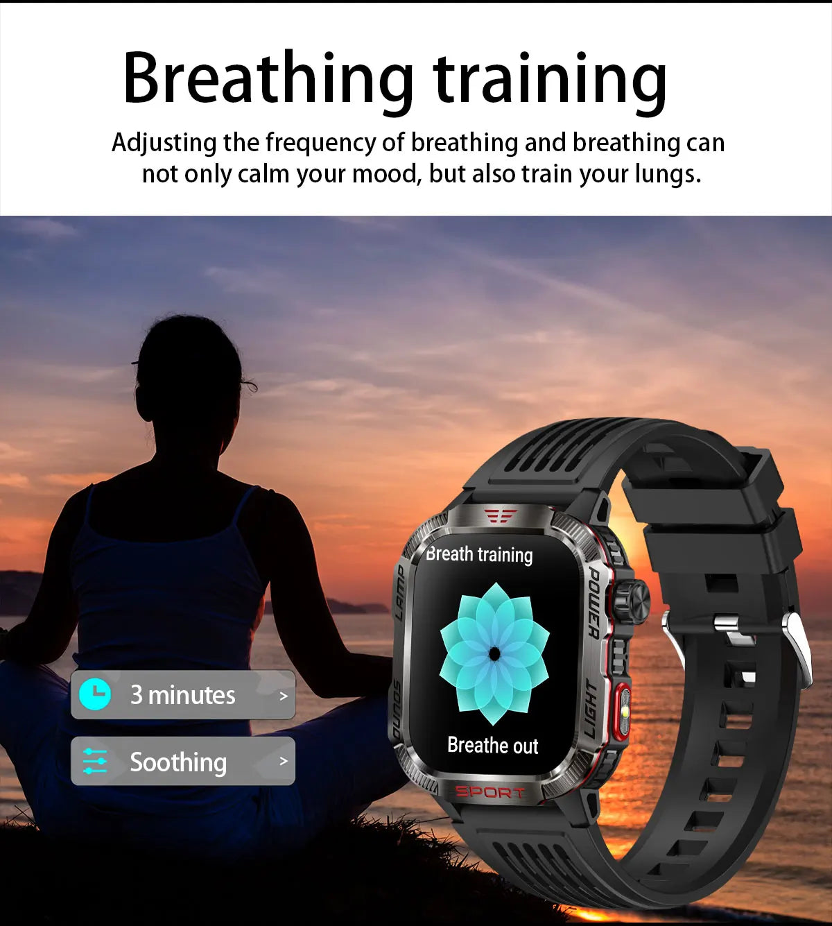 New Military Sports Smartwatch Men Flashlight Compass Altitude Pressure Fitness Waterproof Bluetooth Talk Check Bill Smartwatch