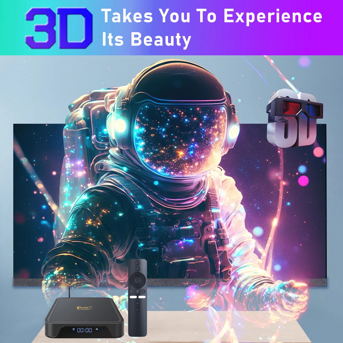 TV98 Pro TV Box Android 14 Support HD 8K4K Video 5G Dual Wifi BT5.2 Voice Remote Control Player Allwinner H313 Smart TV Box iptv