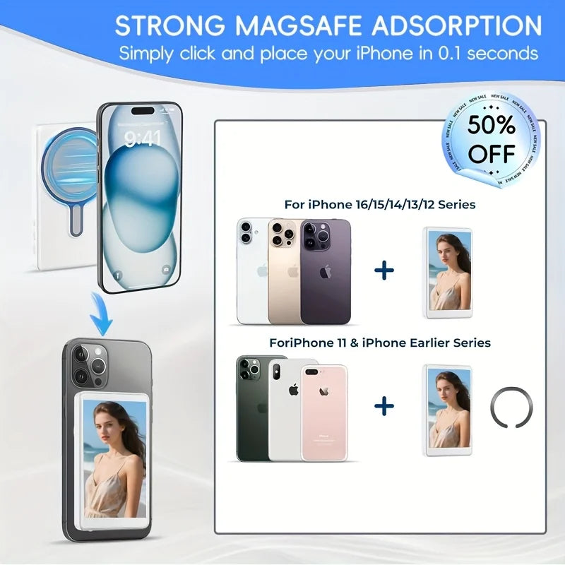 Smartphone Wireless Magnetic Selfie Monitor Screen iPhone Android Phone Vlog Live Video Recording Outdoor Selfie Assistance