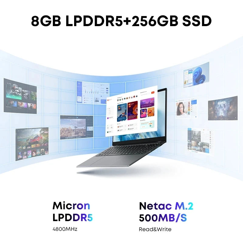 CHUWI GemiBook Plus Laptop 15.6'' FHD 1920 * 1080 16GB LPDDR5 512GB SSD Intel Alder Lake N100 WiFi 6 Windows 11 Laptops