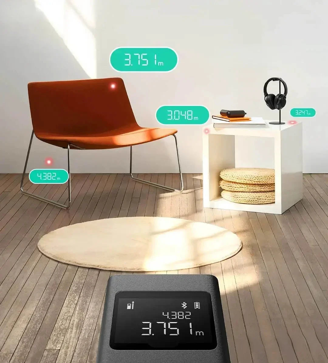 Xiaomi Mijia Smart Laser Range Finder Tape Measure Work with Mi Home APP Indoor Rangefinder Distance Meter Digital Device Tools
