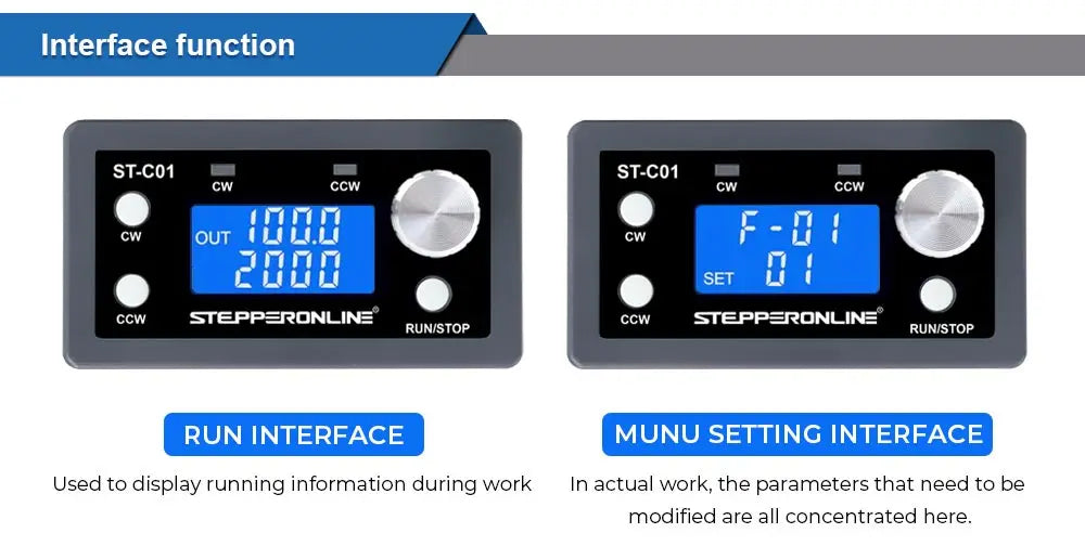 STEPPERONLINE Stepper Motor Driver Controller 5-30VDC Forward Reverse Pulse Mode for Single Axis Nema 17 23 Motor