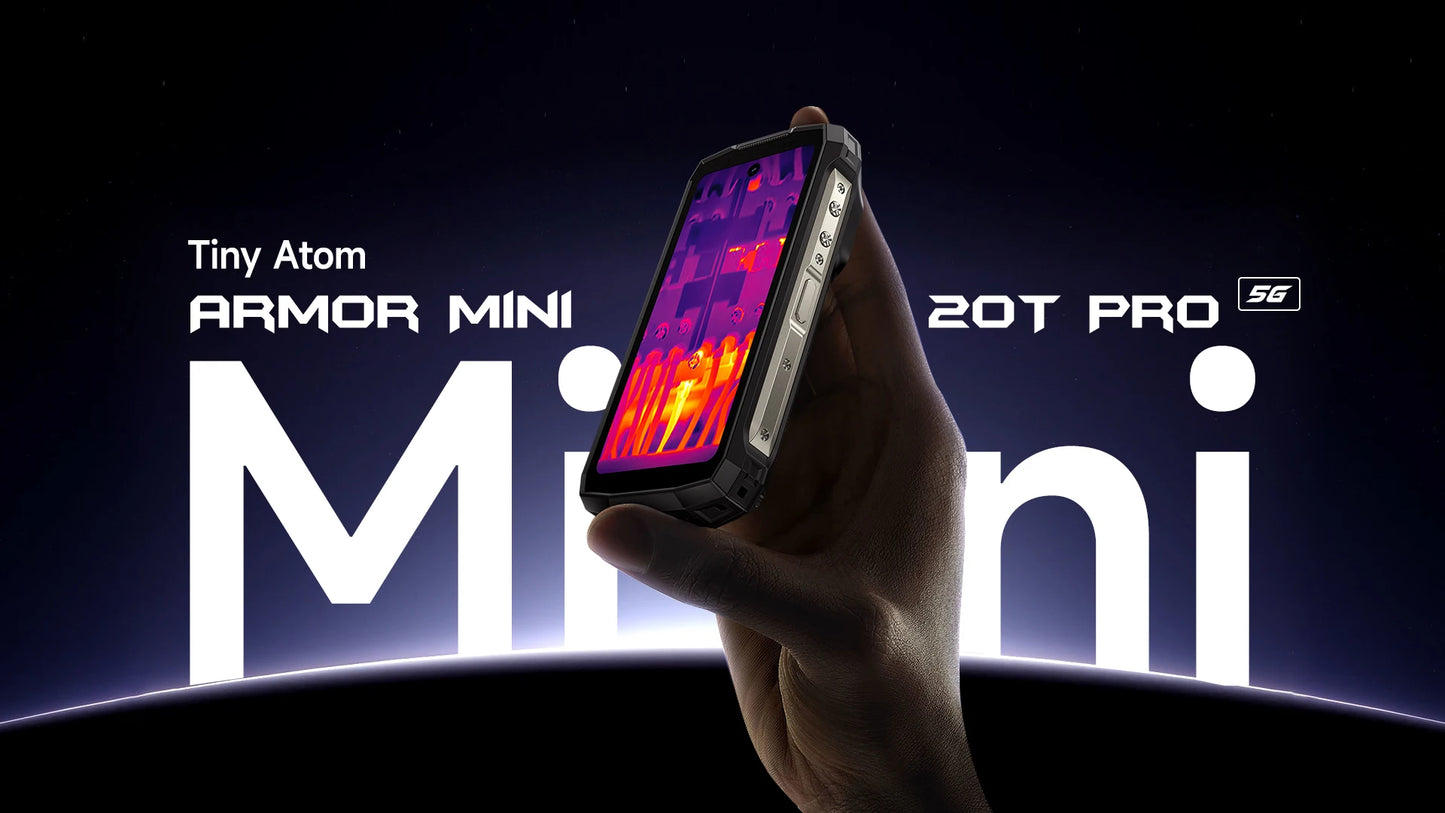 Ulefone Armor Mini 20T Pro 5G Rugged Thermal lmaging By FLIR® 16GB+256GB 4.7" Display LED Light Android 14 6200mAh 33W Global