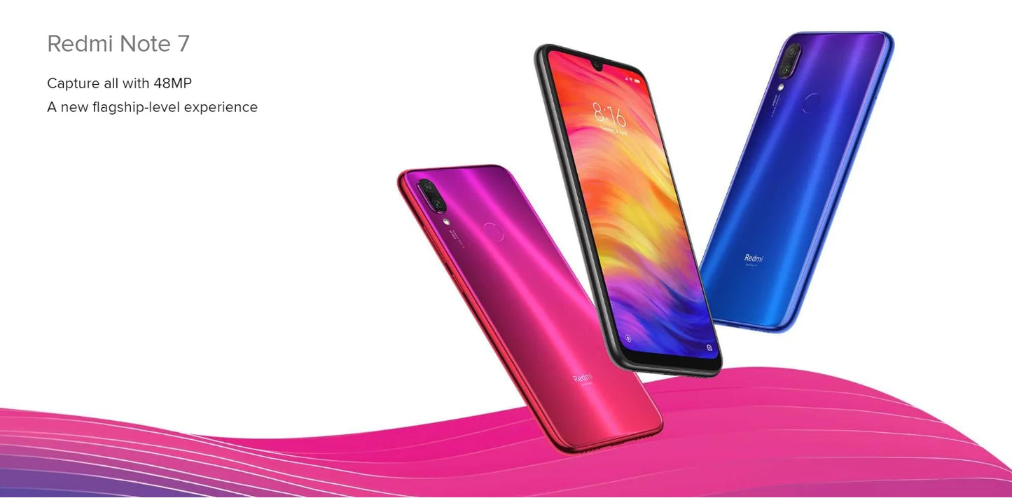 Original Xiaomi Redmi Note 7 PRO Smartphone 6GB 128GB Snapdragon 660AIE Android Mobile Phone 48.0MP+5.0MP Rear Camera cellphone