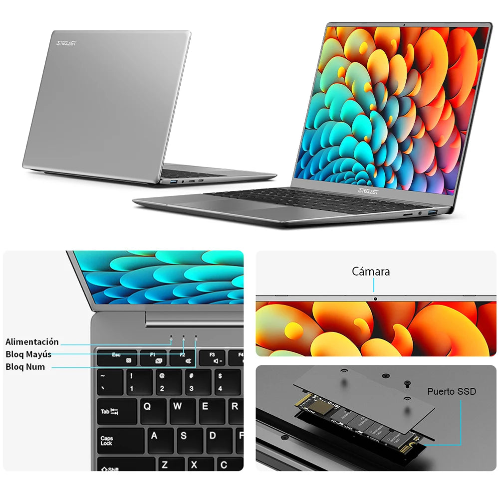 TECLAST F16Pro Laptop 15.6 inch, 16GB RAM 512GB SSD Computers, for Intel N95 CPU, IPS FHD 1080P Screen, WiFi 6, BT 5.0, USB3.2, Backlit Keyboard, 38000mWh