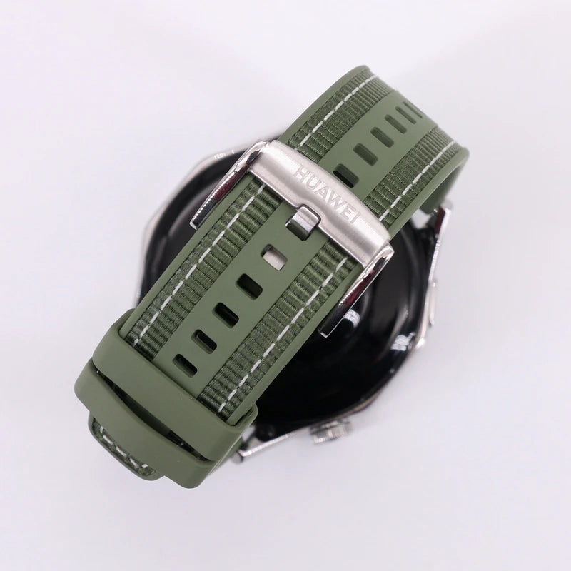 Original Huawei GT2 46mm FKM Rubber Watch Band 22mm Huawei Genuine Leather strap GT Stainless Steel Milanese Wacth Strap