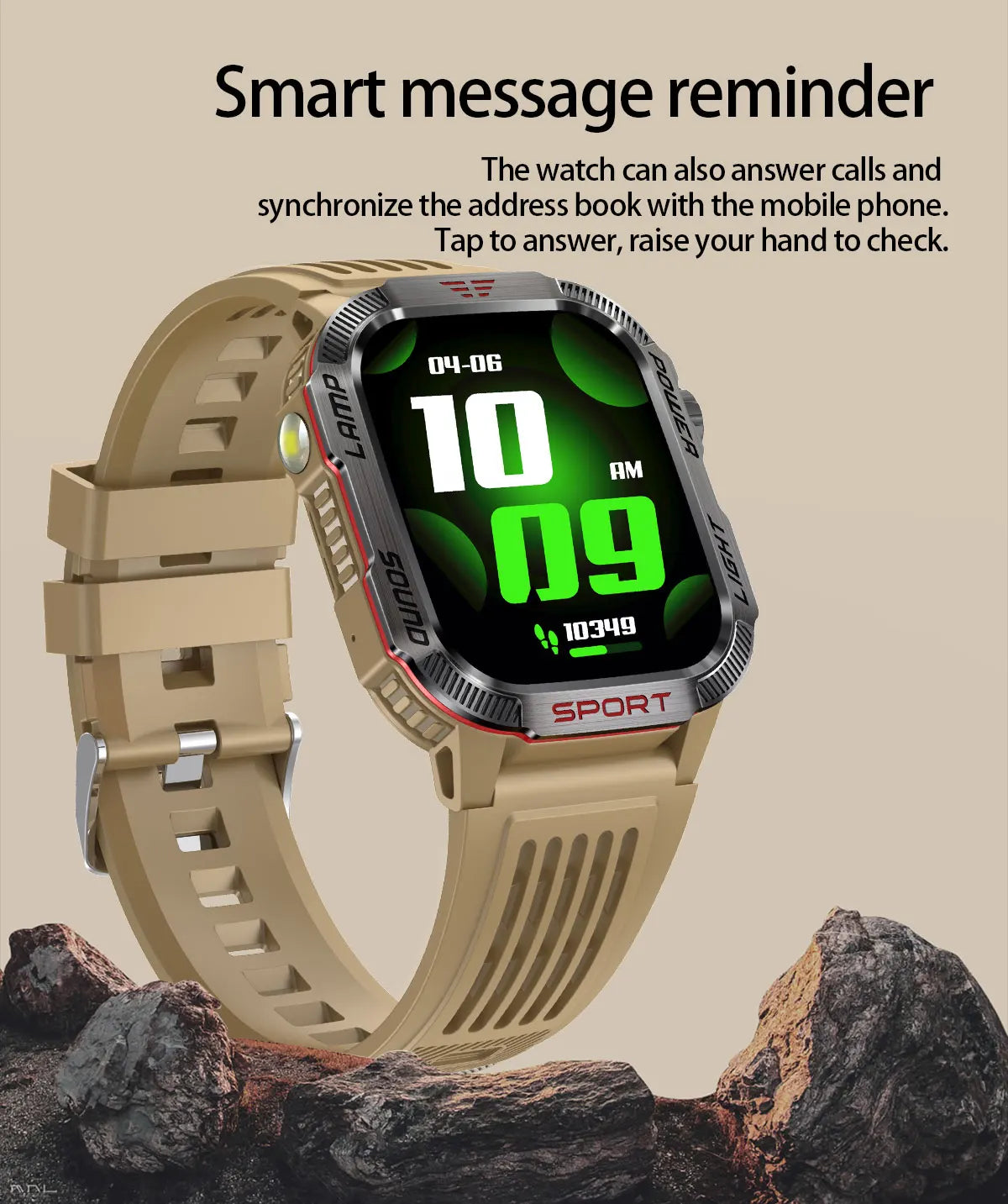 New Military Sports Smartwatch Men Flashlight Compass Altitude Pressure Fitness Waterproof Bluetooth Talk Check Bill Smartwatch