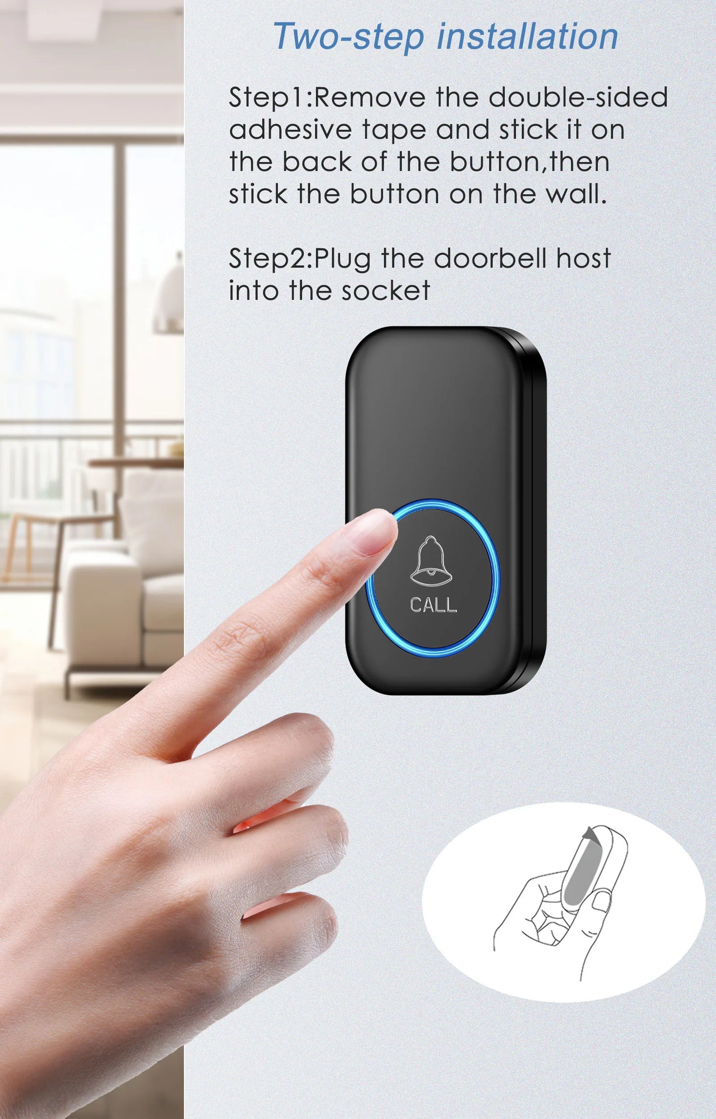 Wireless Doorbell Intelligent Welcome Door Bell 300M/984 FT Remote 60 Songs Melodies Home Smart Doorbell US EU Plug Optional