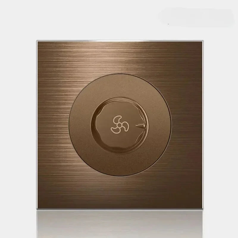 High quality coffee color universal Retro Eu FR 220V wall light switch,Reset button switch electrical socket with LED indicator