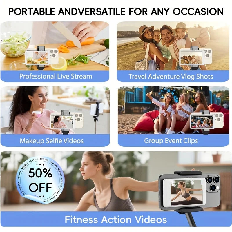 Smartphone Wireless Magnetic Selfie Monitor Screen iPhone Android Phone Vlog Live Video Recording Outdoor Selfie Assistance