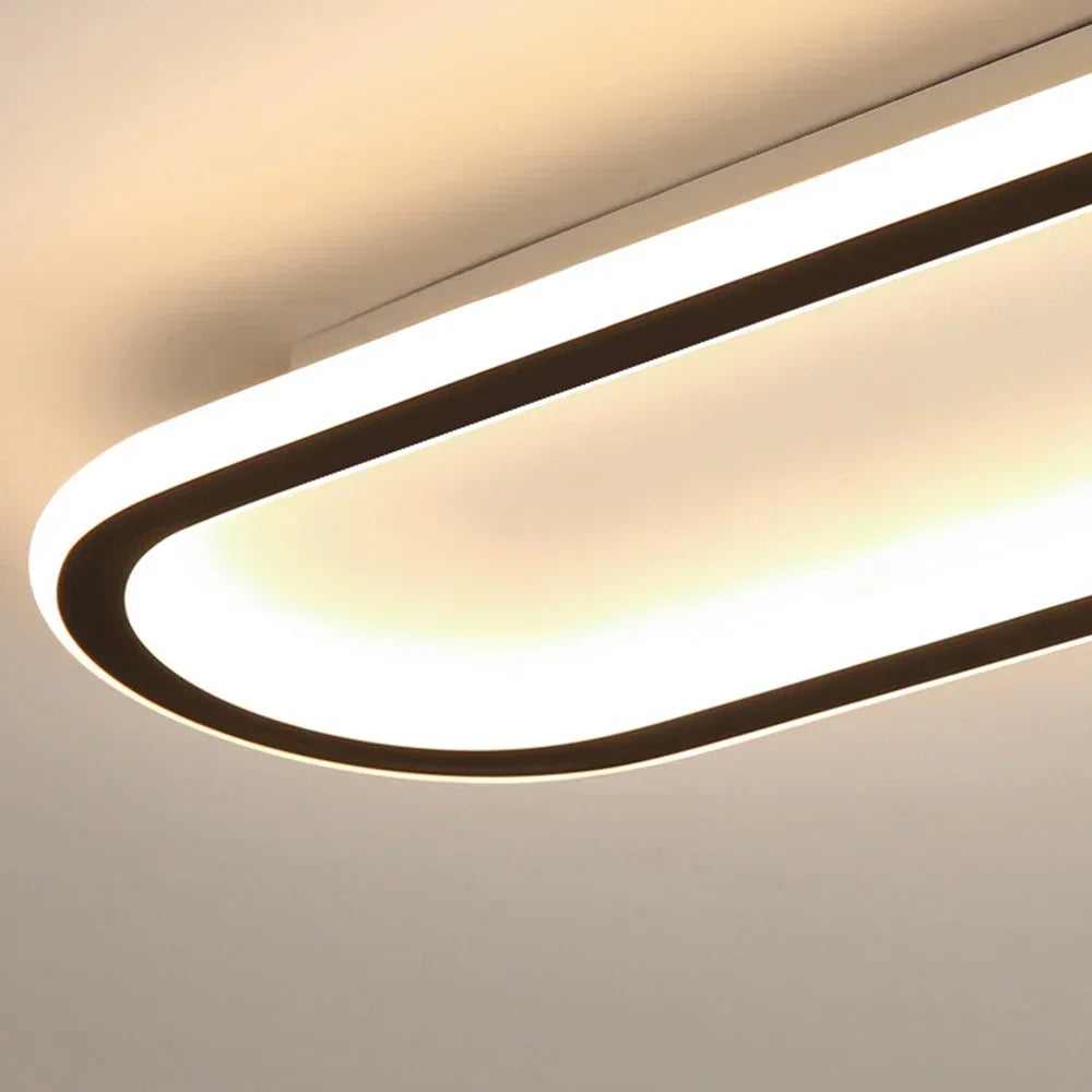 LED Modern Ceiling Light Oval Black Corridor 40/60/80CM Lamp For Bedroom Gallery Porch Living Room Hotel Indoor Lighting Fixture