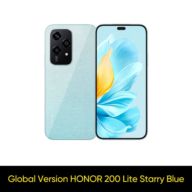 2024 Global Version HONOR 200 Lite 256GB ROM 5G Smartphone Mediatek Dimensity 6080 6.7'' 90Hz AMOLED Display 108MP Main Camera