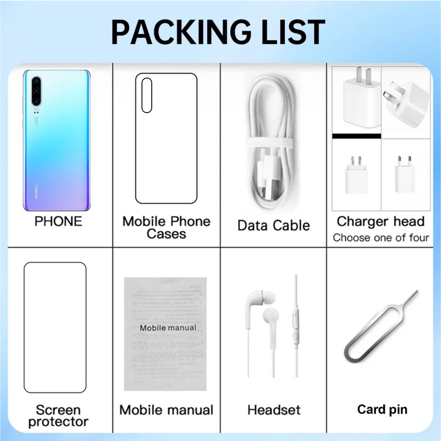 Global,HUAWEI-P30,Smartphone Android,6.1 inch,8GB RAM 256GB ROM,4G Mobile phones,40MP,Google Play Store,Dual SIM,Cellphones