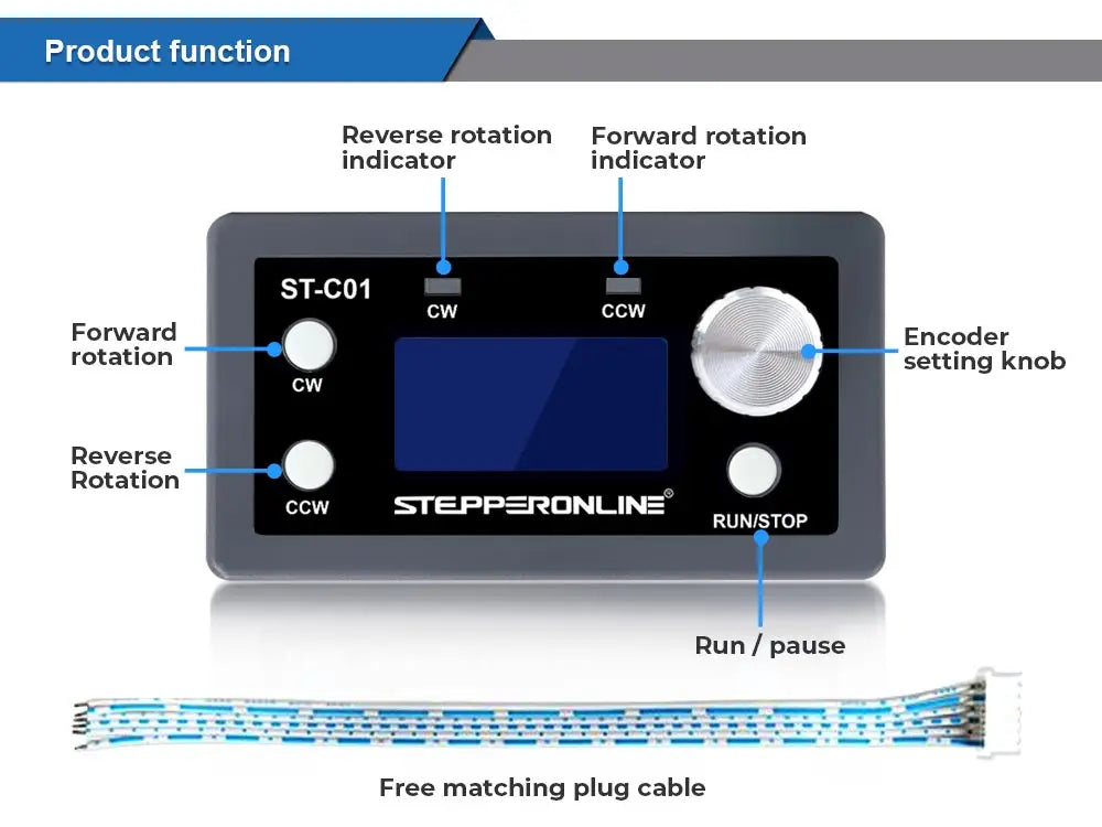 STEPPERONLINE Stepper Motor Driver Controller 5-30VDC Forward Reverse Pulse Mode for Single Axis Nema 17 23 Motor