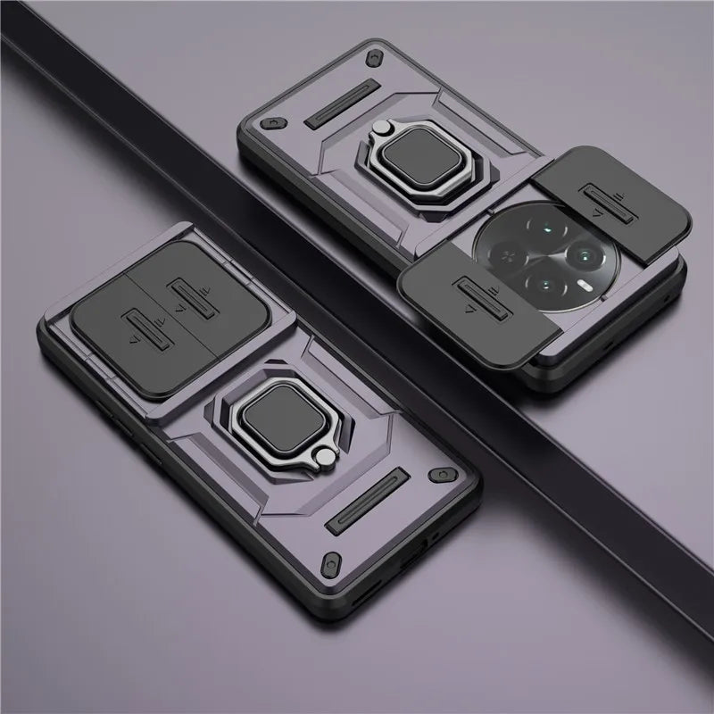 For Realme 12 Pro Plus Cover Realme 12 Pro+ Case 6.7 inch Lens Sliding Window Protector Armor Shockproof Holder Magnetic Bumper