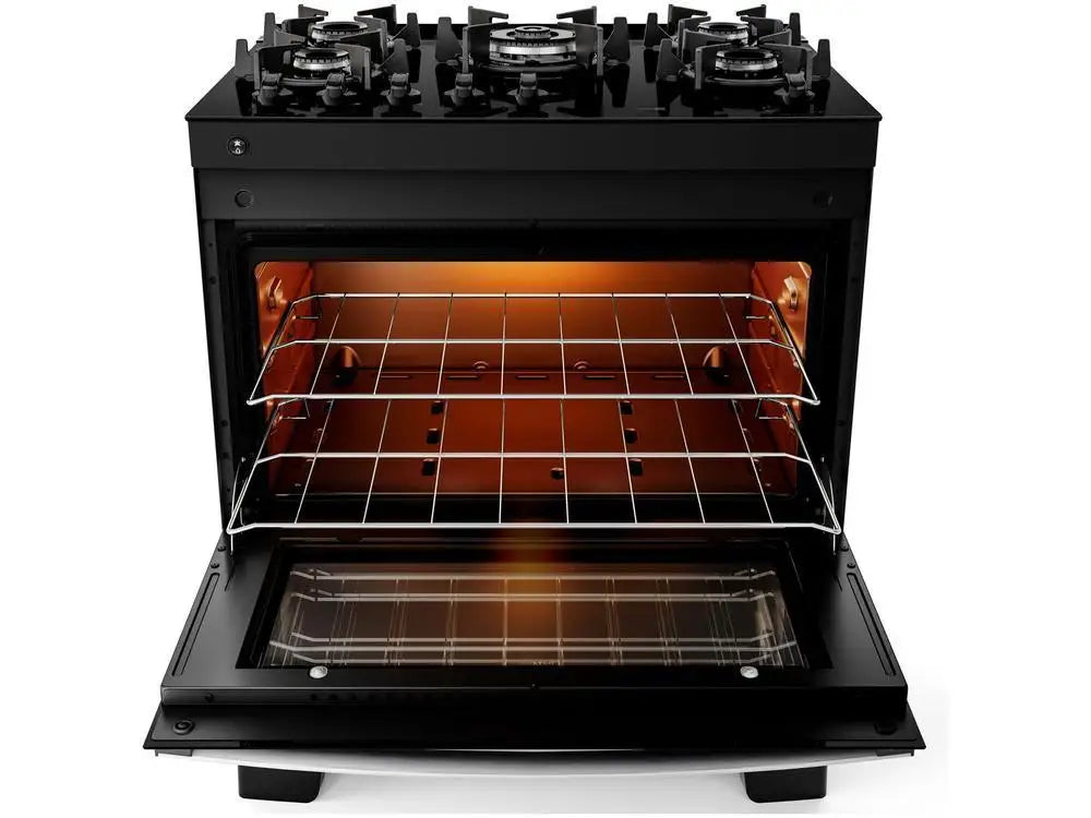 5-Bocas Atlas Stove Black Glass Table Agile Glass UP - Bivolt