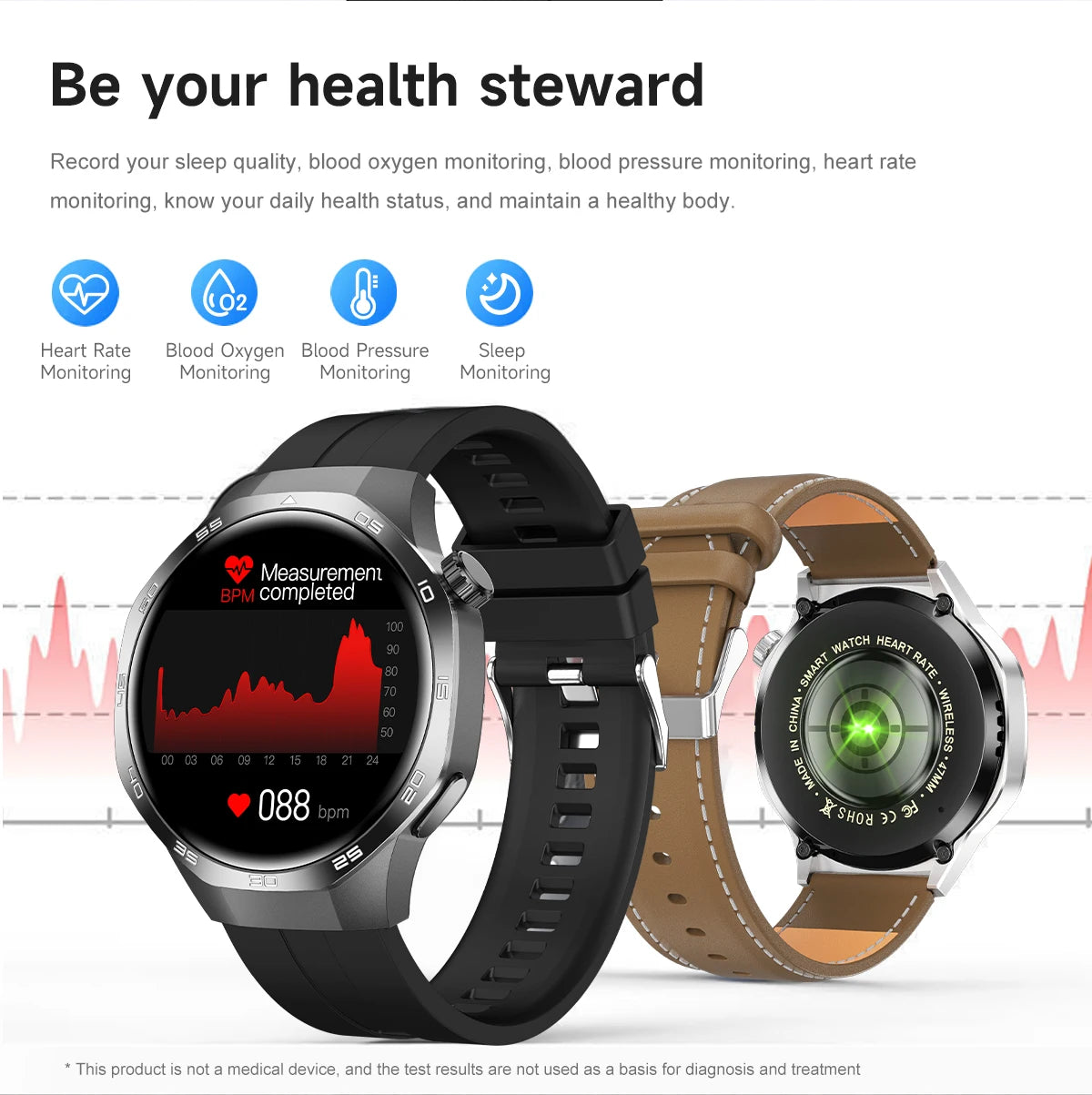 New Smartwatch For Huawei GT5 Men Outdoor Sports Compass Bluetooth Talk NFC Heart Rate GPS Track Weather Waterproof Smart watch