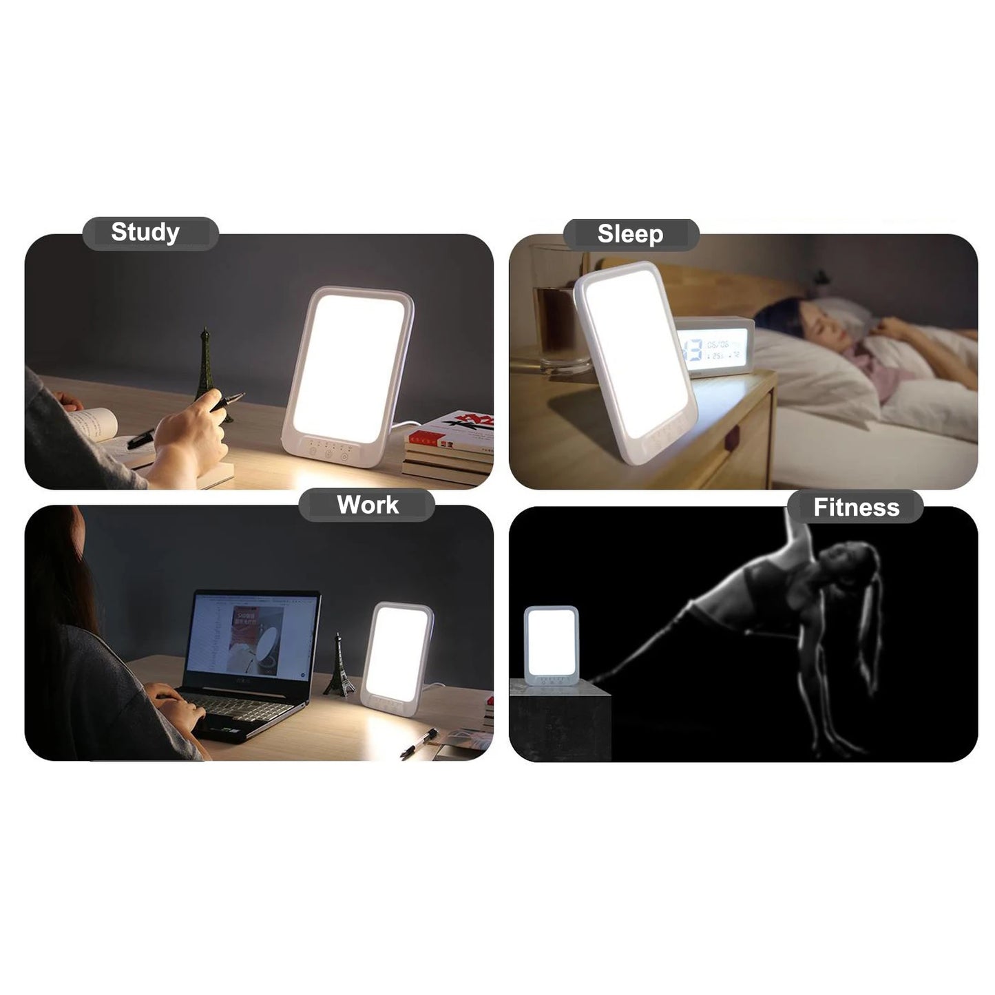 LED Daylight Lamp Cool & Warm Light Therapy Lamp Against Depression 3 Light Colours 5 Brightness Levels Touch Control Daylight