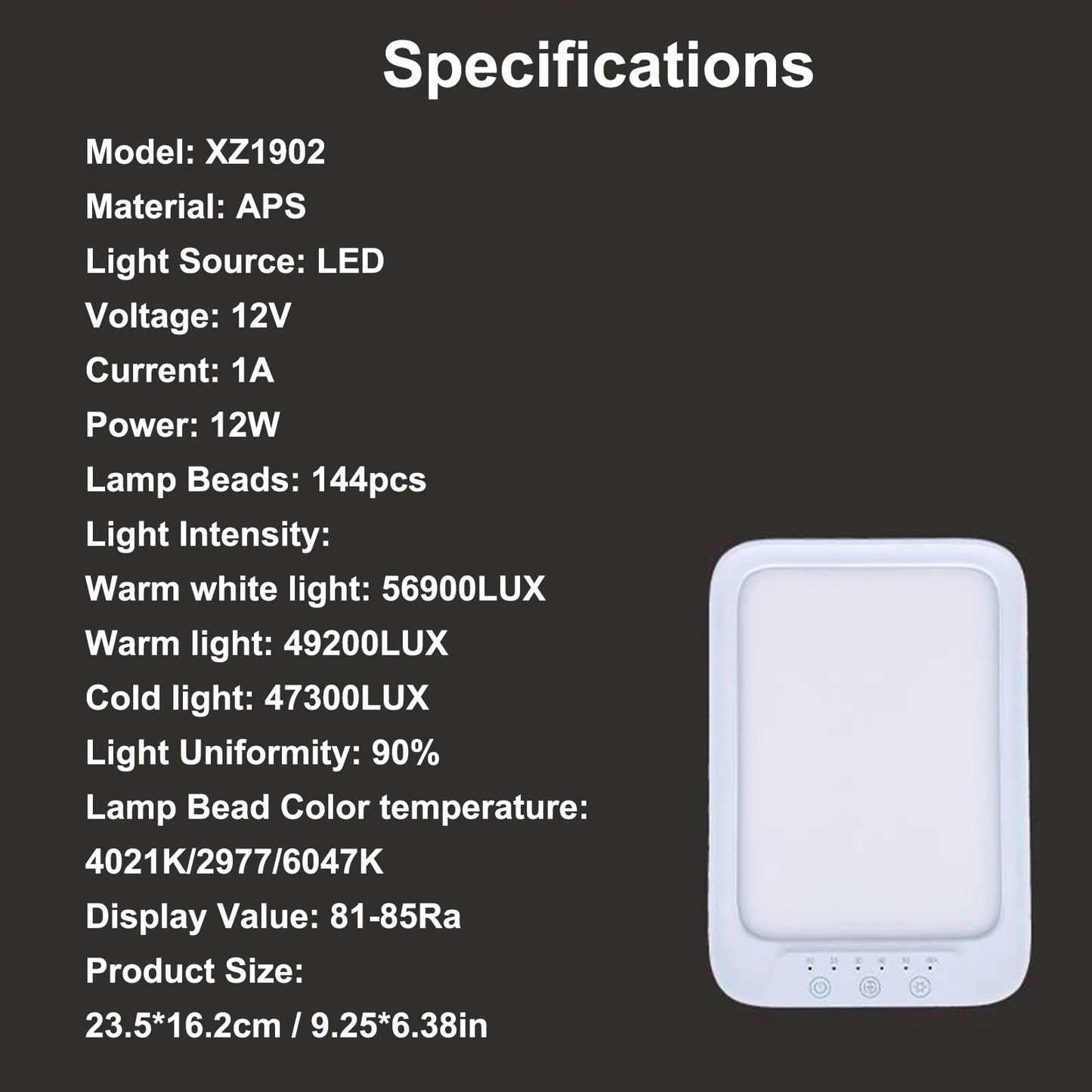 LED Daylight Lamp Cool & Warm Light Therapy Lamp Against Depression 3 Light Colours 5 Brightness Levels Touch Control Daylight