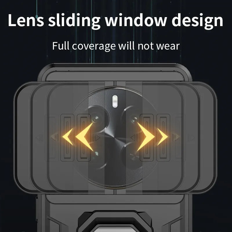 For Realme 12 Pro Plus Cover Realme 12 Pro+ Case 6.7 inch Lens Sliding Window Protector Armor Shockproof Holder Magnetic Bumper