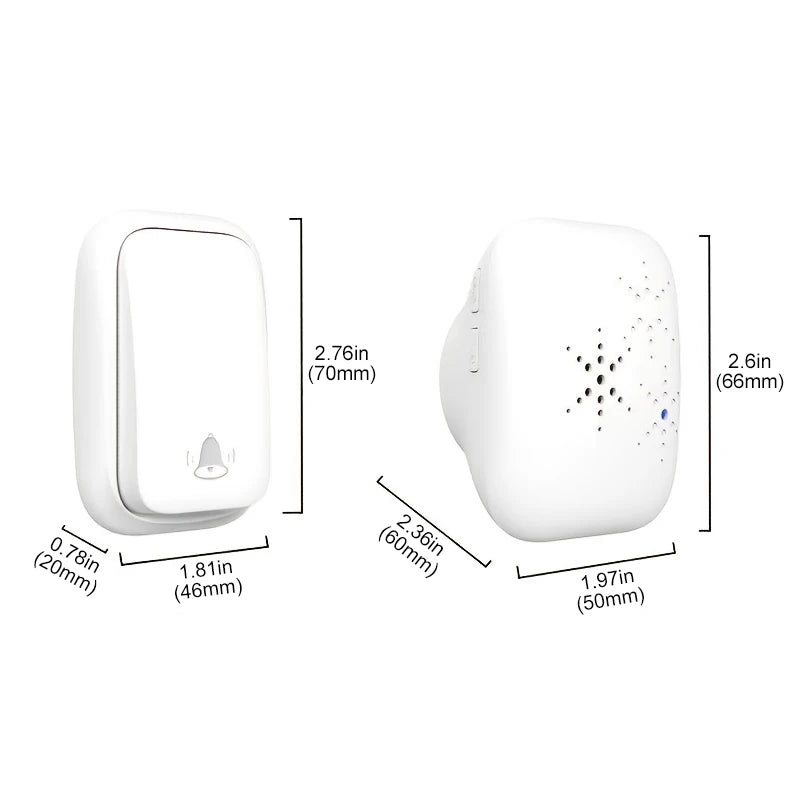 Lunzo No Battery Self Powered Wireless Doorbell US/UK/EU Plug 38 Ringtones Outdoor Waterproof 150m Range Kinetic Door Bell