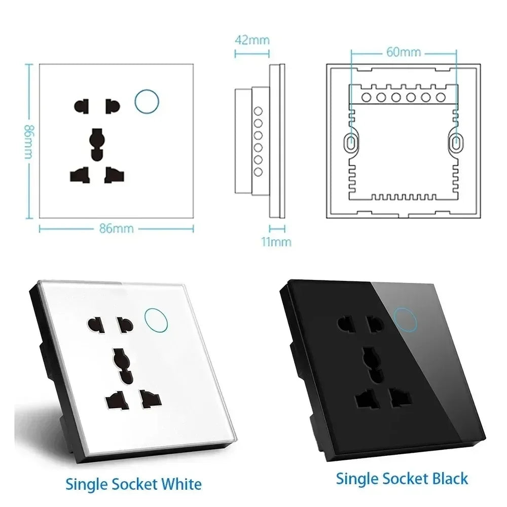 Shawader Tuya Wifi Smart USB Type-C PD 20W Wall Socket Universal Electrical Plug Outlet Power Switch Wireless,Alexa Google Home