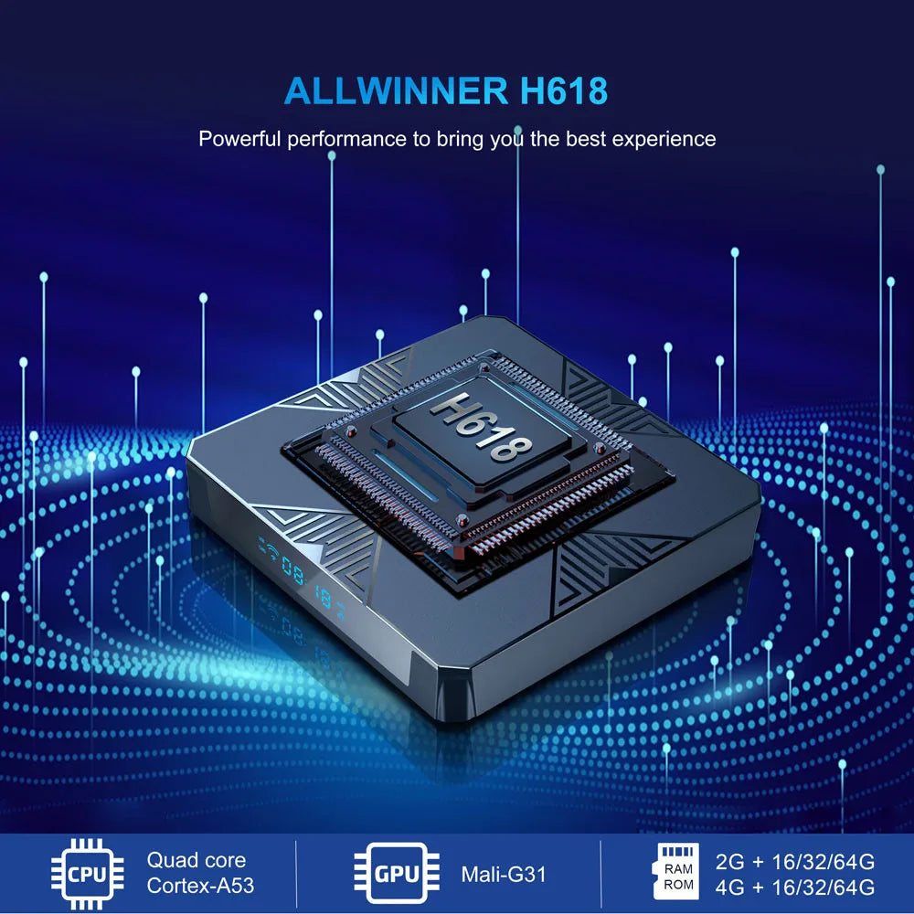 X98H Smart TV BOX Android 12 Allwinner H618 Wifi 6 BT5.0 4K 4G32G Media Player 2.4G 5G Wifi Set Top Box 2G16G PK X96Q
