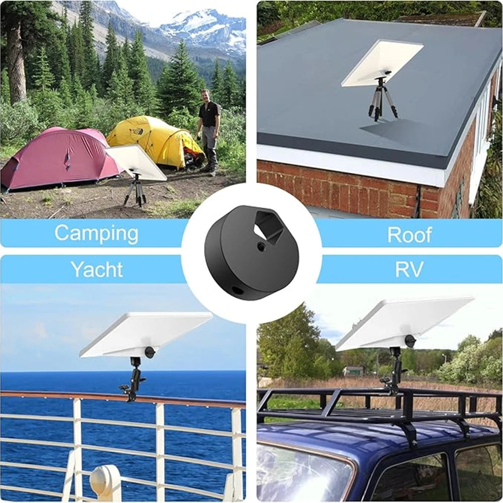 Starlink Mini Tripod Adapter with Ball Head - Aluminum Alloy Adapter Compatible with Starlink Mini 1/4"-20 and 3/8"-16 Adapters