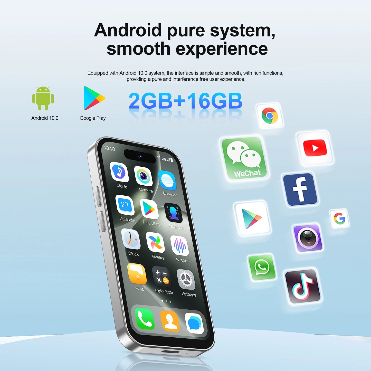 SERVO S16 Mini 4.0" Display Smartphone Android 10.0 3G WCDMA Dual SIM Standby 2GB+16GB Play Store WiFi Cute Cellphone Free Gifts