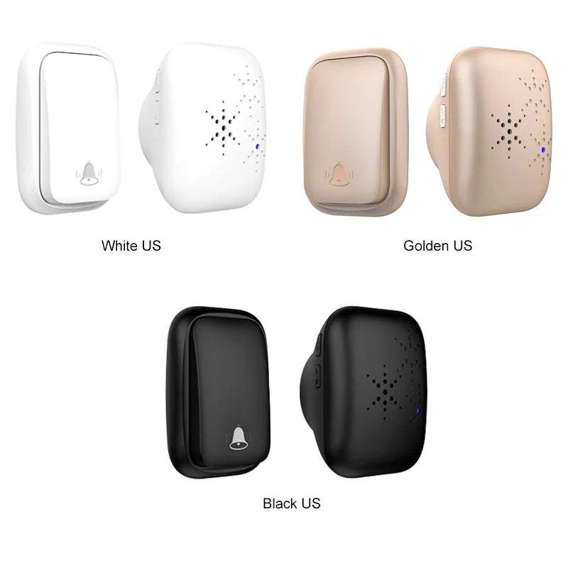 Lunzo No Battery Self Powered Wireless Doorbell US/UK/EU Plug 38 Ringtones Outdoor Waterproof 150m Range Kinetic Door Bell