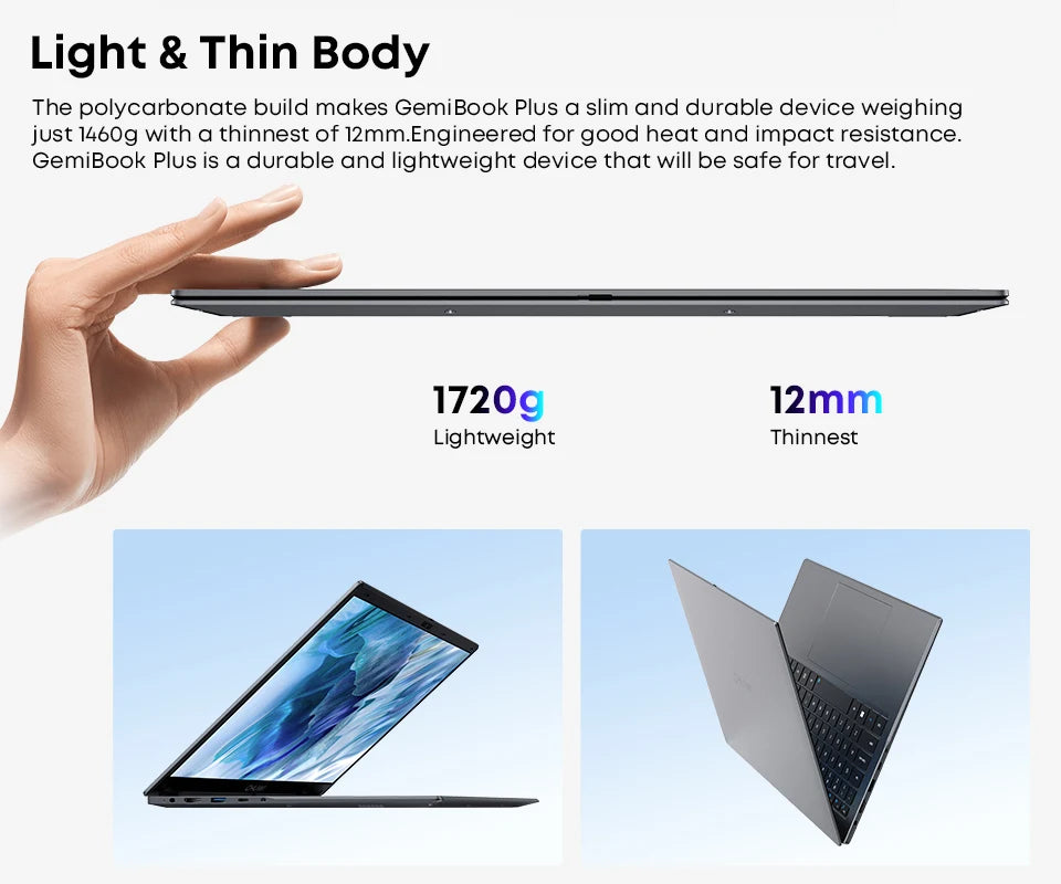 CHUWI GemiBook Plus Laptop 15.6'' FHD 1920 * 1080 16GB LPDDR5 512GB SSD Intel Alder Lake N100 WiFi 6 Windows 11 Laptops