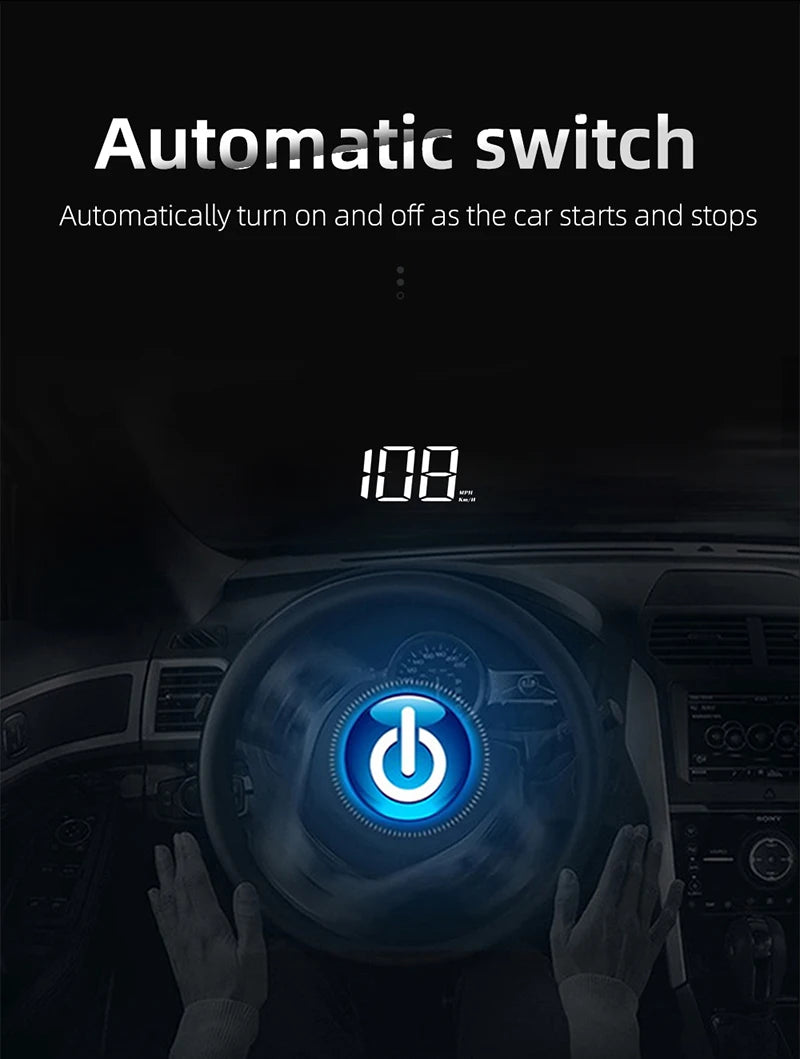 Xiaomi New Car Speedometer HUD Head Up Display Digital Speed Mete GPS Compass Multifunctional Automatic Car Windshield Projector