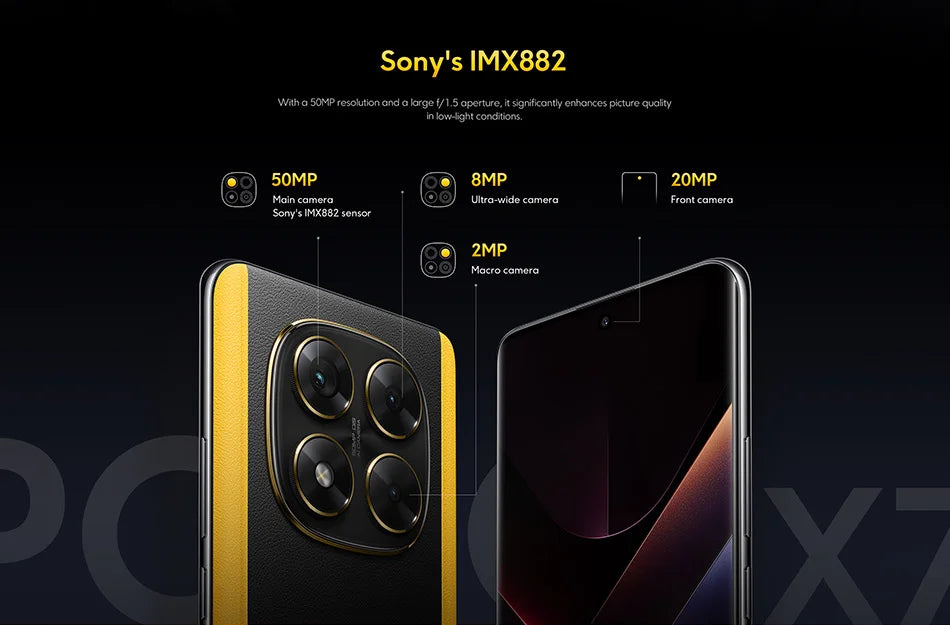 Global Version POCO X7 Smartphone 6.67" CrystalRes 1.5K FloW AMOLED Curved Display 50MP Main Camera 45W Turbo Charging NFC