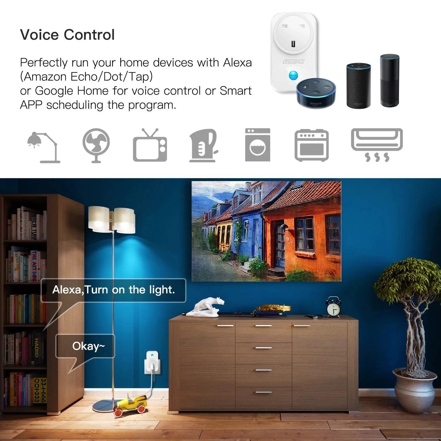Shawader Tuya Wifi Smart USB Type-C PD 20W Wall Socket Universal Electrical Plug Outlet Power Switch Wireless,Alexa Google Home