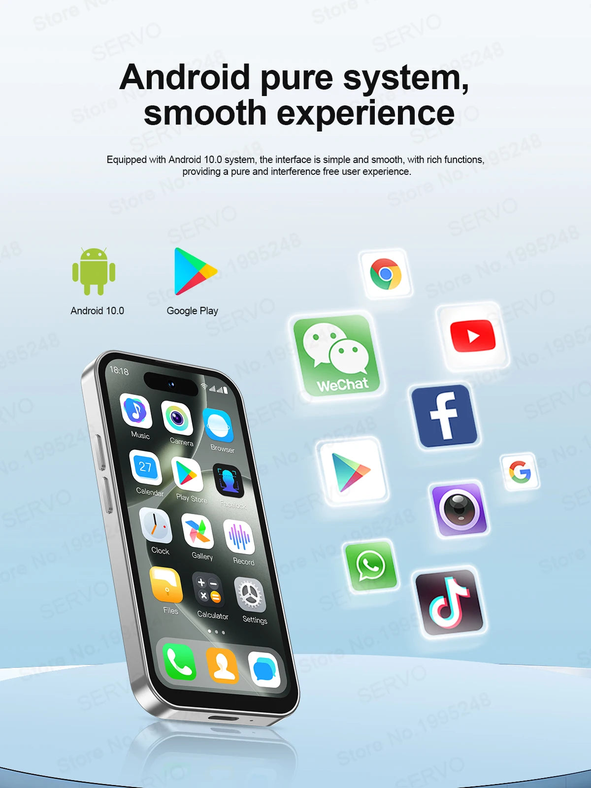 SERVO S16 Mini 4.0" Display Smartphone Android 10.0 3G WCDMA Dual SIM Standby 2GB+16GB Play Store WiFi Cute Cellphone Free Gifts