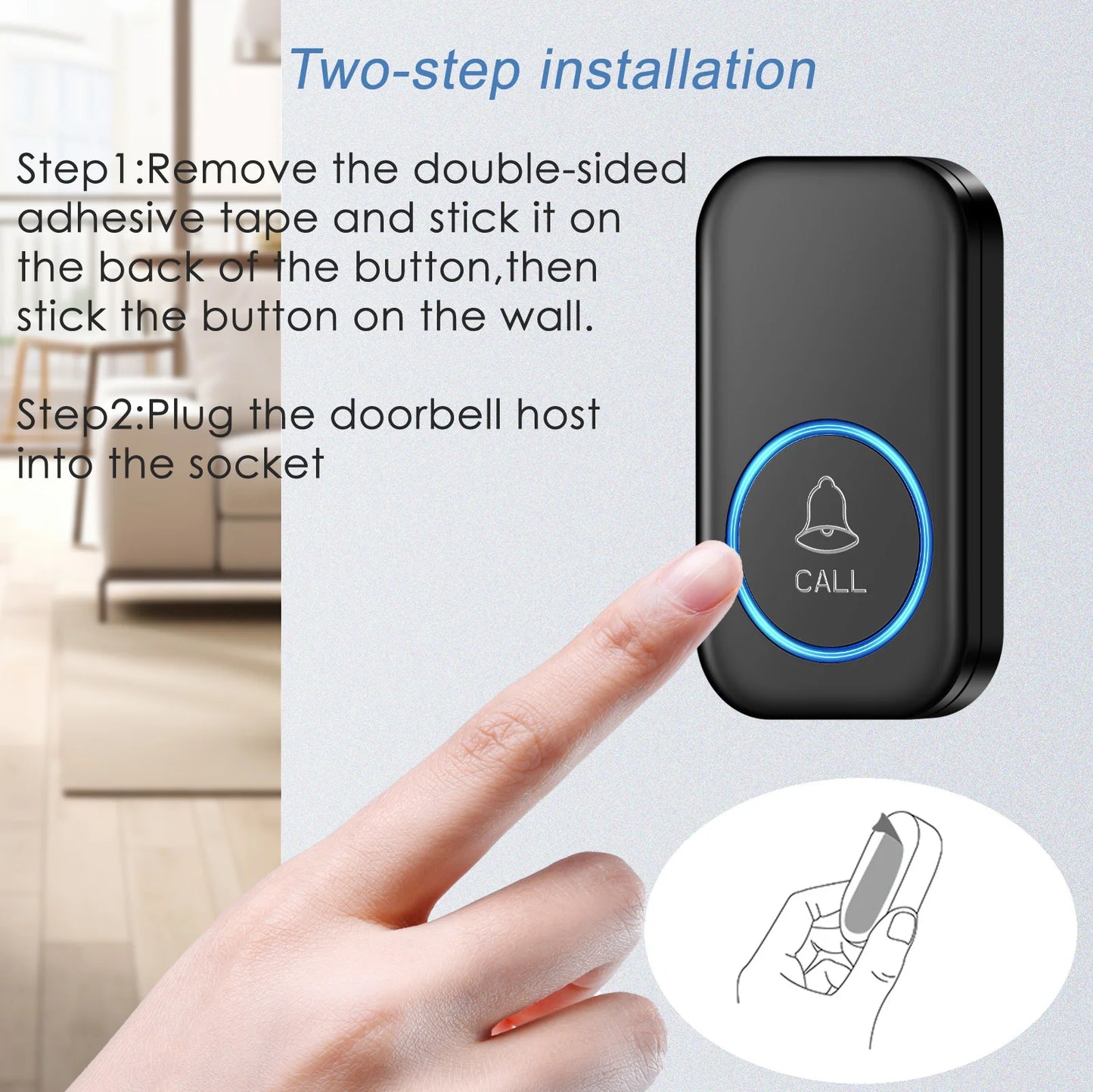 Wireless Doorbell Intelligent Welcome Door Bell 300M/984 FT Remote 60 Songs Melodies Home Smart Doorbell US EU Plug Optional