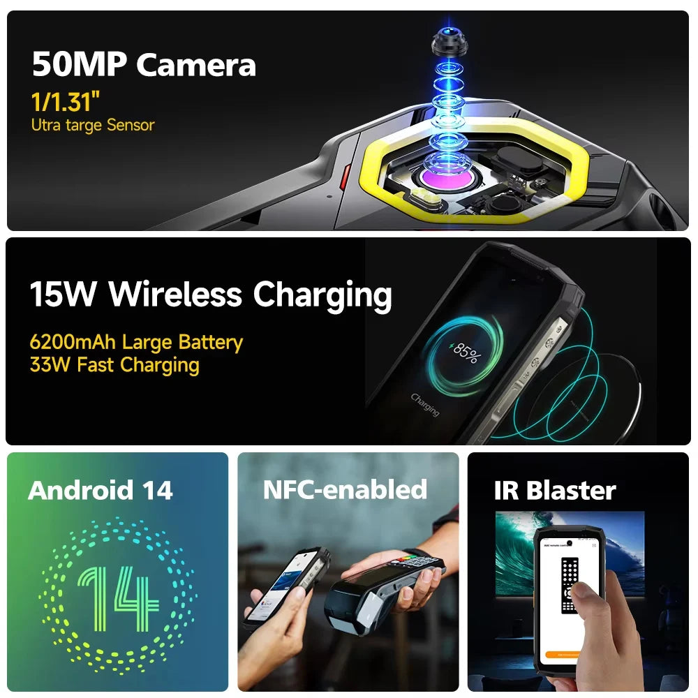 Ulefone Armor Mini 20T Pro 5G Rugged Thermal lmaging By FLIR® 16GB+256GB 4.7" Display LED Light Android 14 6200mAh 33W Global