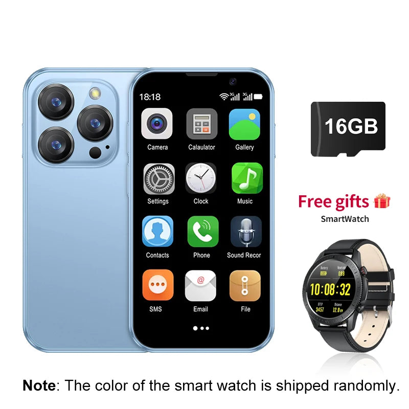 NEW SERVO 16SE Mini 3G Cute Smart Phone Android System 2 SIM Cards 3.0 inch Display Facial Unlock 2GB 16GB Small Card Smartphone