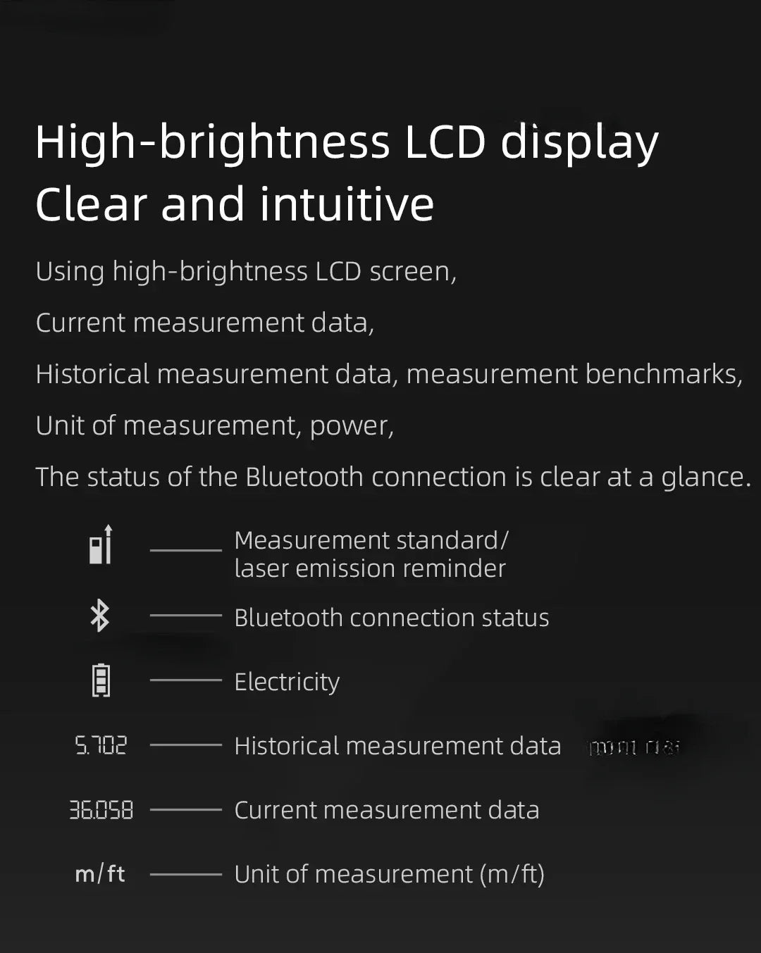 Xiaomi Mijia Smart Laser Range Finder Tape Measure Work with Mi Home APP Indoor Rangefinder Distance Meter Digital Device Tools