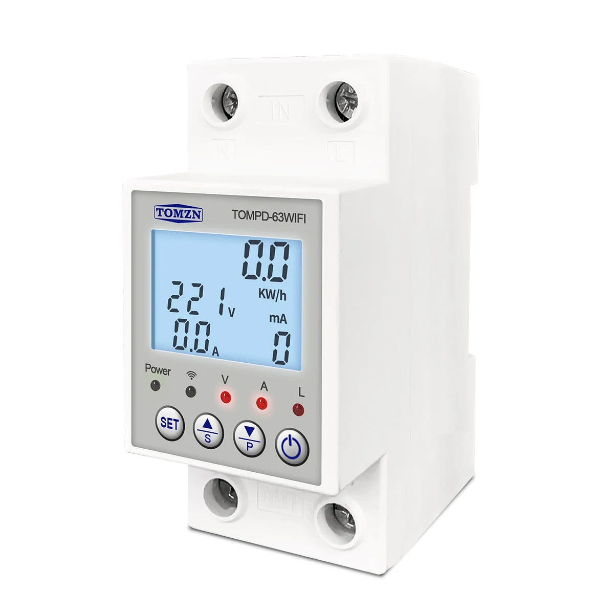 TOMPD-63 WFI switch 63A smartlife TUYA Circuit breaker Energy Meter Metering Timer with voltage current and leakage protection