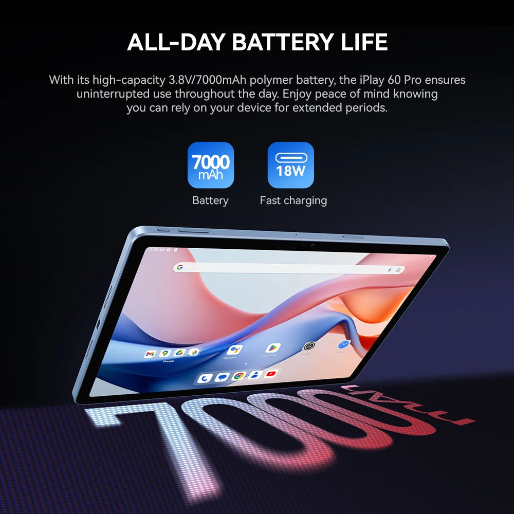 Alldocube iplay 60 pro 11 inch Tablet 6GB+6GB RAM 128GB ROM Android 14 Helio G99 4G LTE+Wi-Fi 90Hz Display 4 Speakers