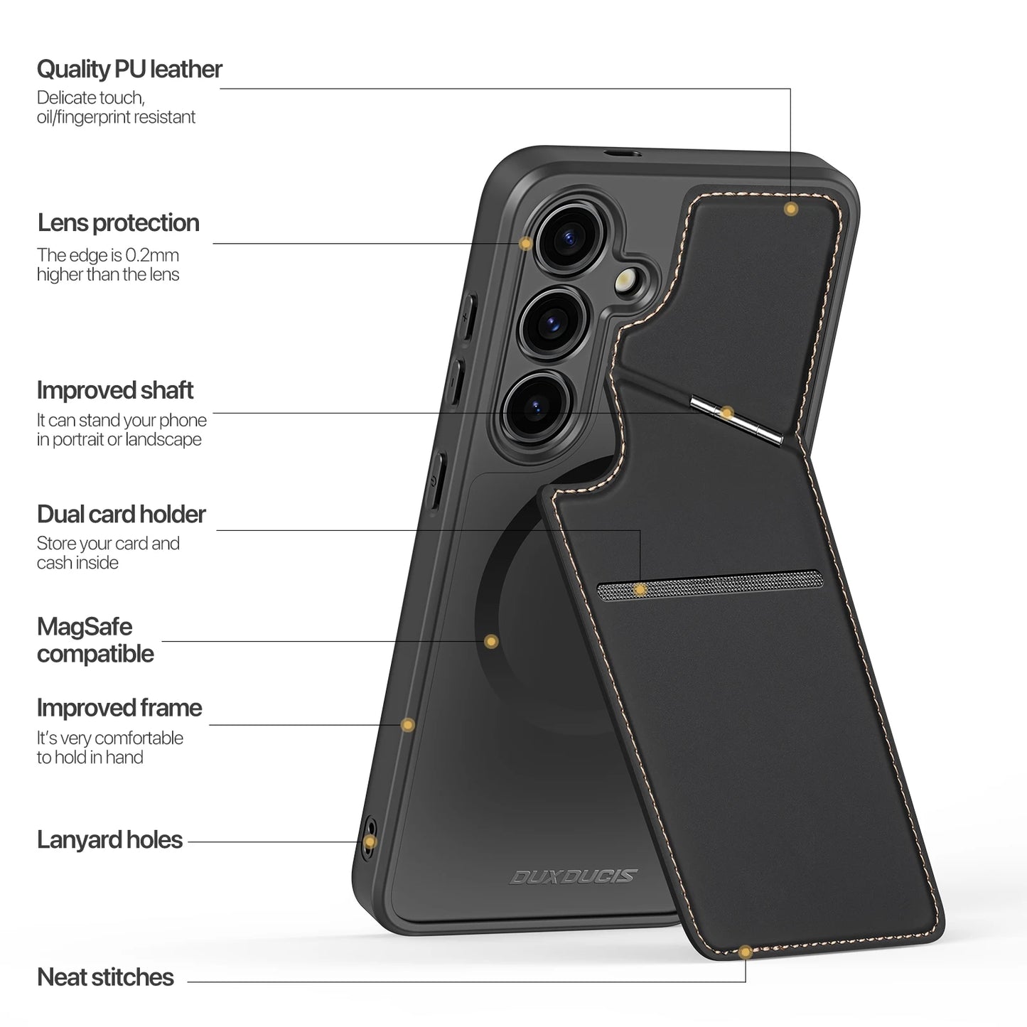 DUX DUCIS Magnetic Case For Samsung S24 Ultra, Samsung S24 Plus, Samsung S24, Case Phone Stand Wallet 3in1