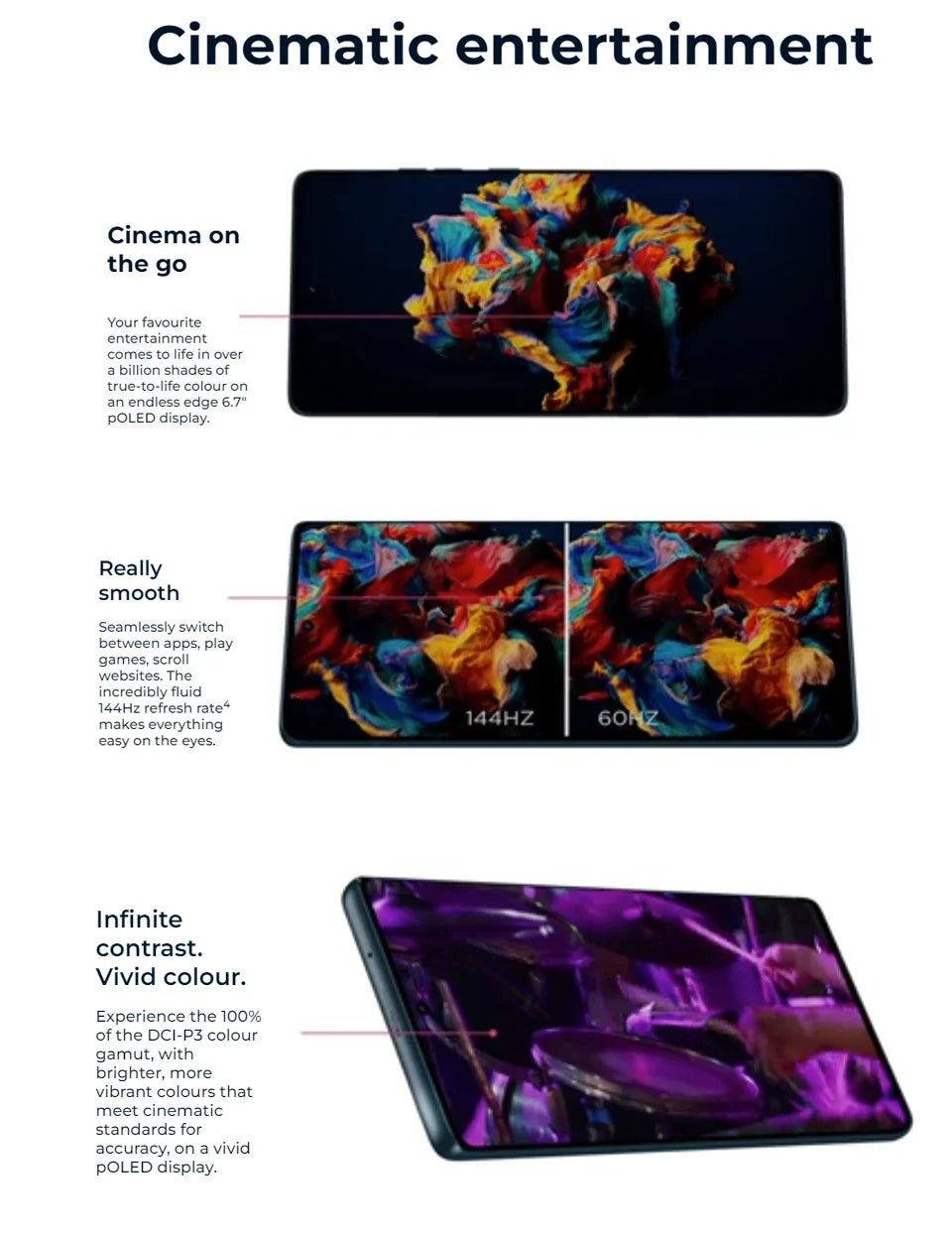 Motorola Edge 50 Fusion Smartphone 5G Snapdragon 7 Gen2 6.7" 144Hz P-OLED Screen Display 50MP Camera 5000mAh Battery