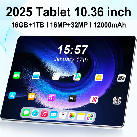 5G Tablet Android 13.0 16GB RAM,1TB ROM Brand New 10.36 Inch Tablet 16MP 32MP 12000mAh 10Core WIFI Bluetooth Network