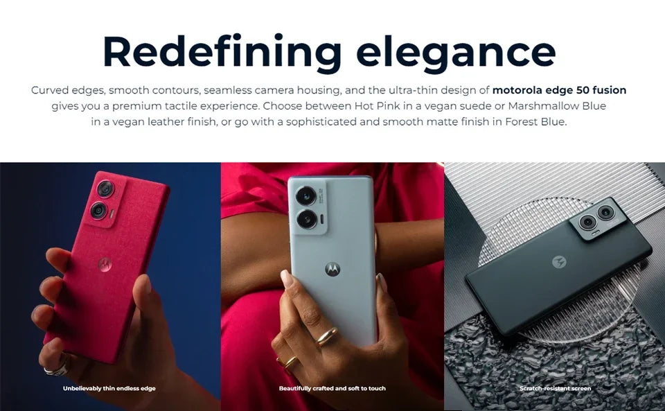 Motorola Edge 50 Fusion Smartphone 5G Snapdragon 7 Gen2 6.7" 144Hz P-OLED Screen Display 50MP Camera 5000mAh Battery