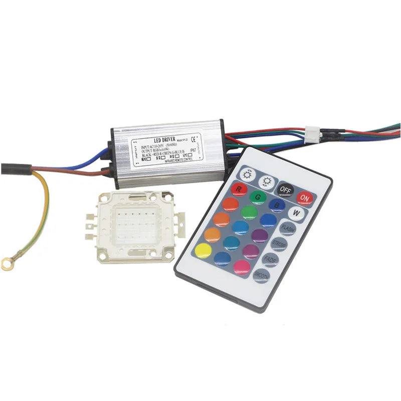 RGB LED Driver With Chip High Power COB LED lamp Beads 10W 20W 30W 50W 100W Lighting Transformers For DIY Floodlight Spot light