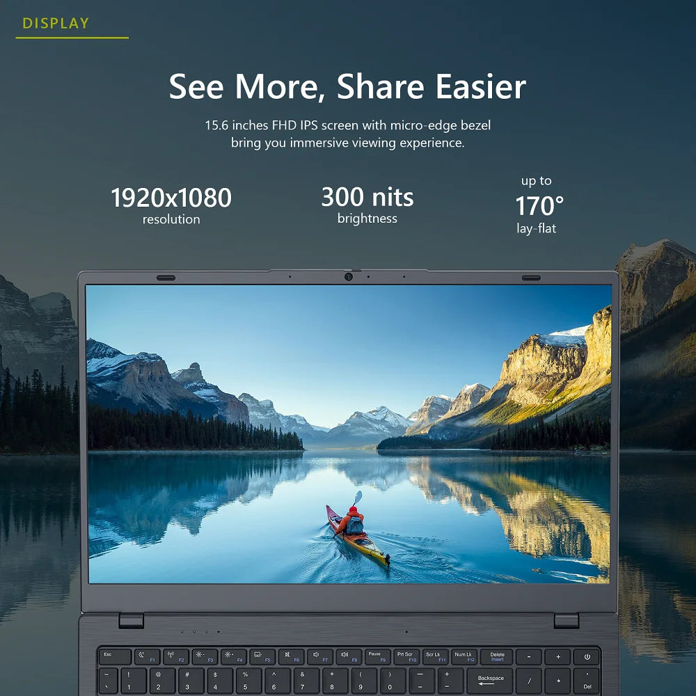 15.6 Inch Laptop 5000mAH Large Capacity 16GB 512GB SSD Laptops Brand New Personal and Home Laptops