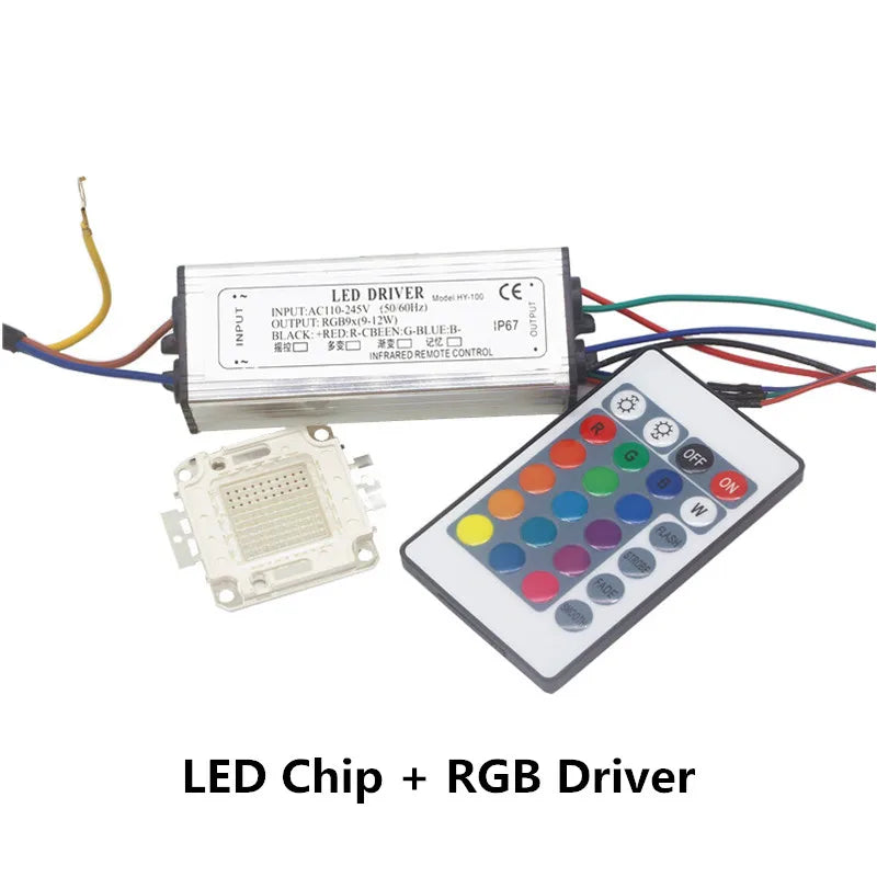 RGB LED Driver With Chip High Power COB LED lamp Beads 10W 20W 30W 50W 100W Lighting Transformers For DIY Floodlight Spot light